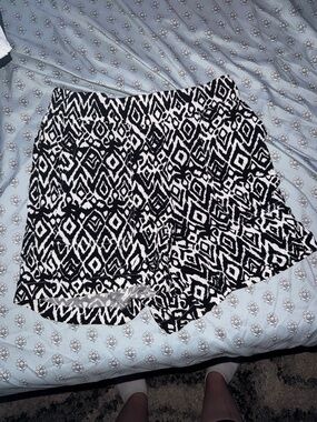 Wildfox Black and White Ikat Print Skort